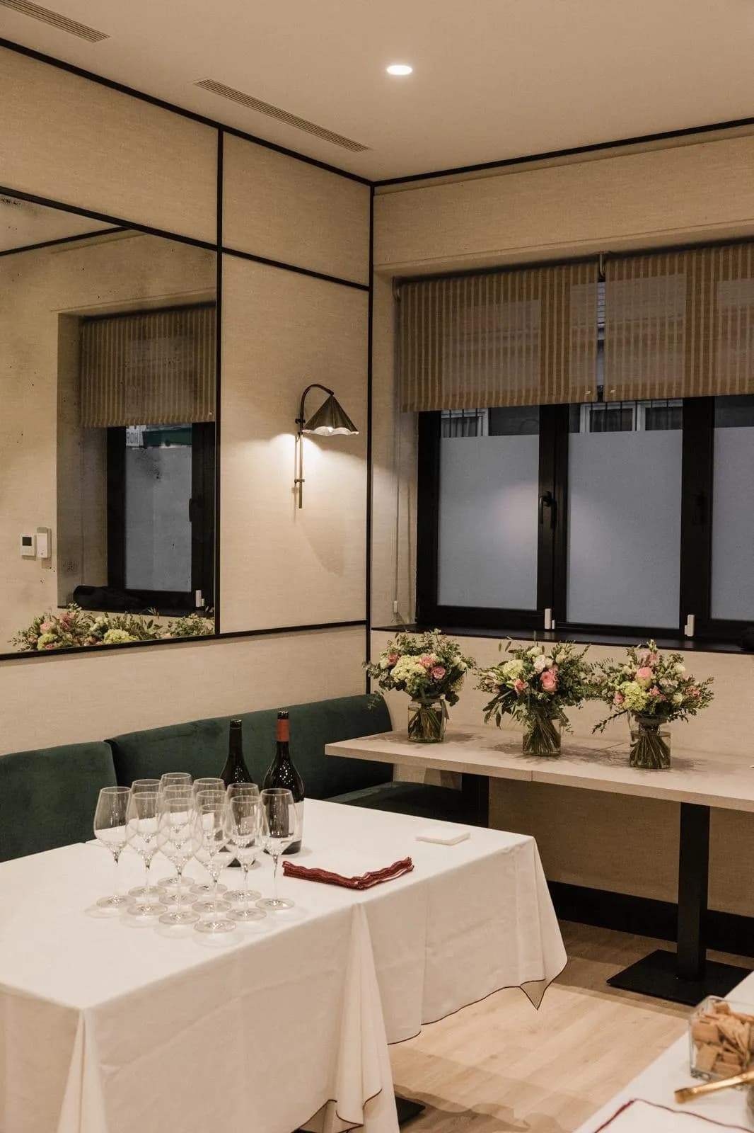 Ambiente nocturno del espacio preparado