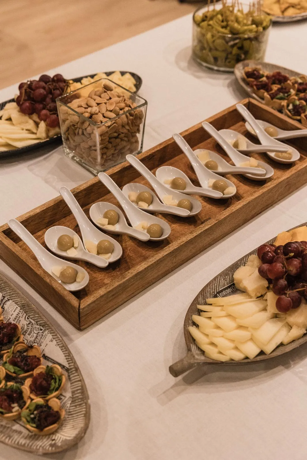 Cucharitas de queso del catering